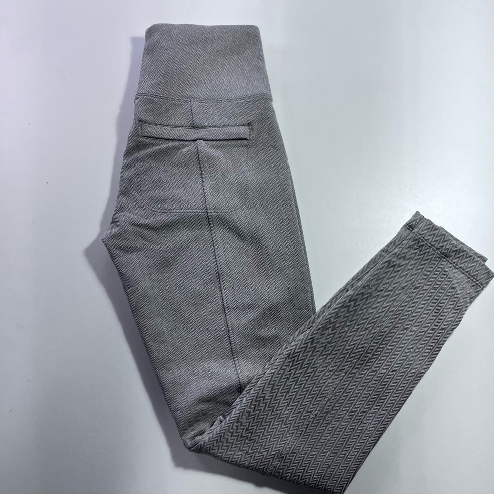 Athleta Delancey Herringbone Oatmeal Grey High Rise Leggings Tight Women XS